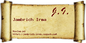 Jambrich Irma névjegykártya