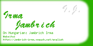 irma jambrich business card